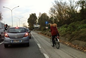 Lone cyclist with "Gatto"Taken by Cinzia